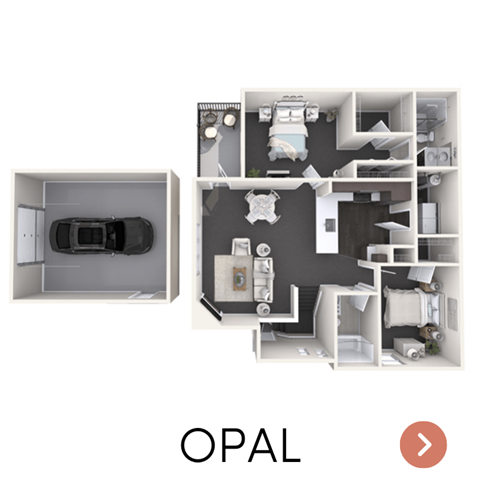 Floor plan for 2 beds, 2 baths, 1238 sqft